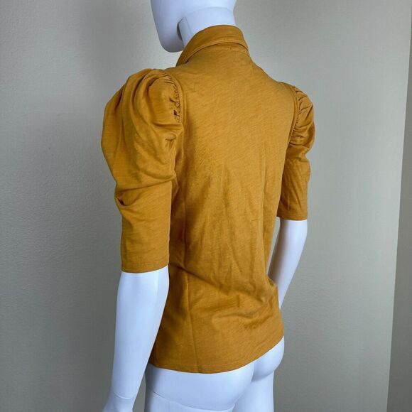 Nation LTD Women's Size S Yellow Ennis Workshirt Top NEW Retro Modern Cotton 70s - Picture 11 of 13